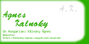 agnes kalnoky business card