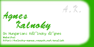 agnes kalnoky business card